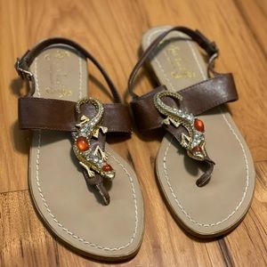 Miss Trish For Target jeweled lizard sandals vintage